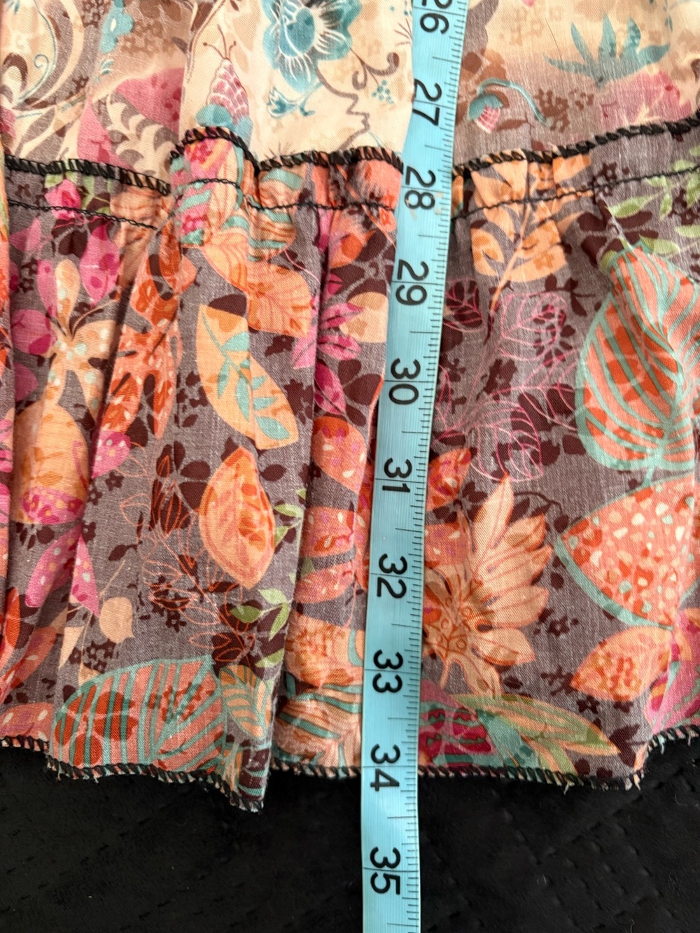Boho Tiered Floral Maxi Skirt in Mixed Brights - Picture 5 of 7